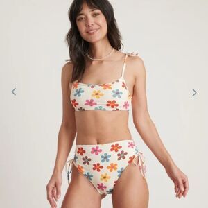 MARINE Layer Oaxaca High Waisted Bikini Bottom in White